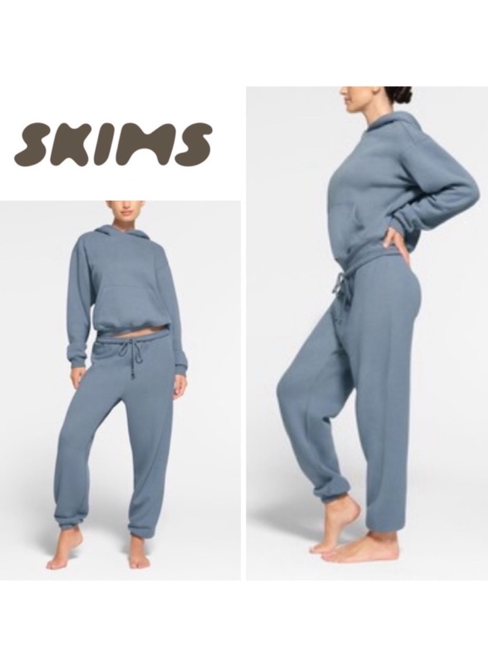 SKIMS Dusty Blue Cozy Drawstring Joggers